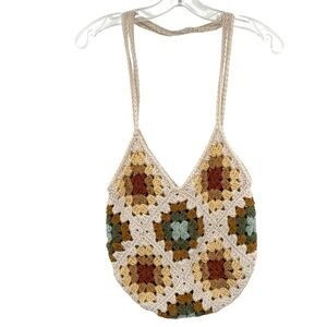 Granny Square Crochet Handmade Tote Bag